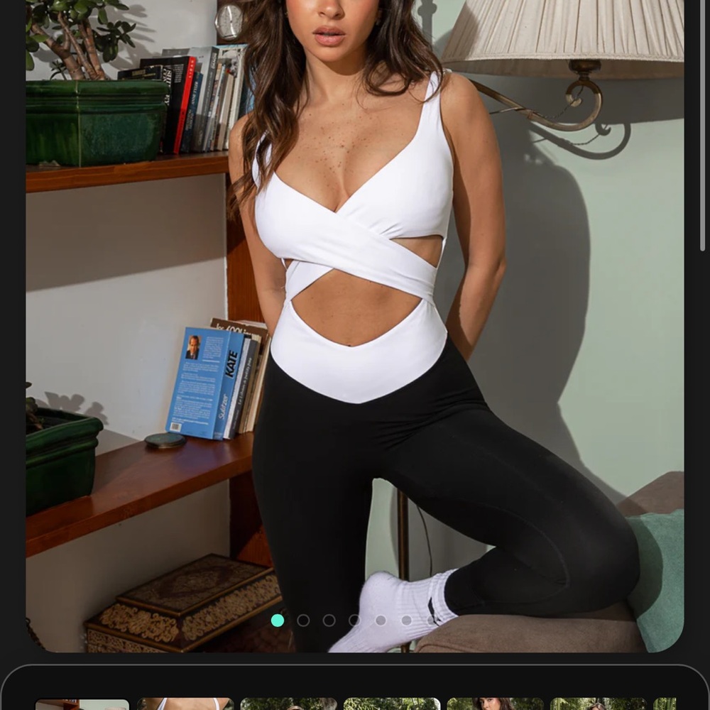 Quwati White and Black Bodysuit